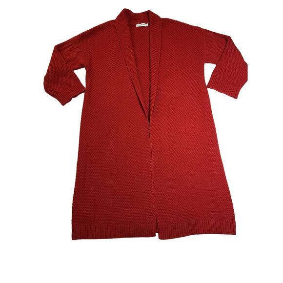 JustFab Sweaters - JustFab Long Line Open Front Knit Duster Cardigan Size Medium Boho Cottagecore
